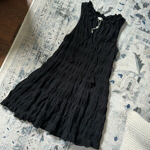 Black summer swing dress with ties size M